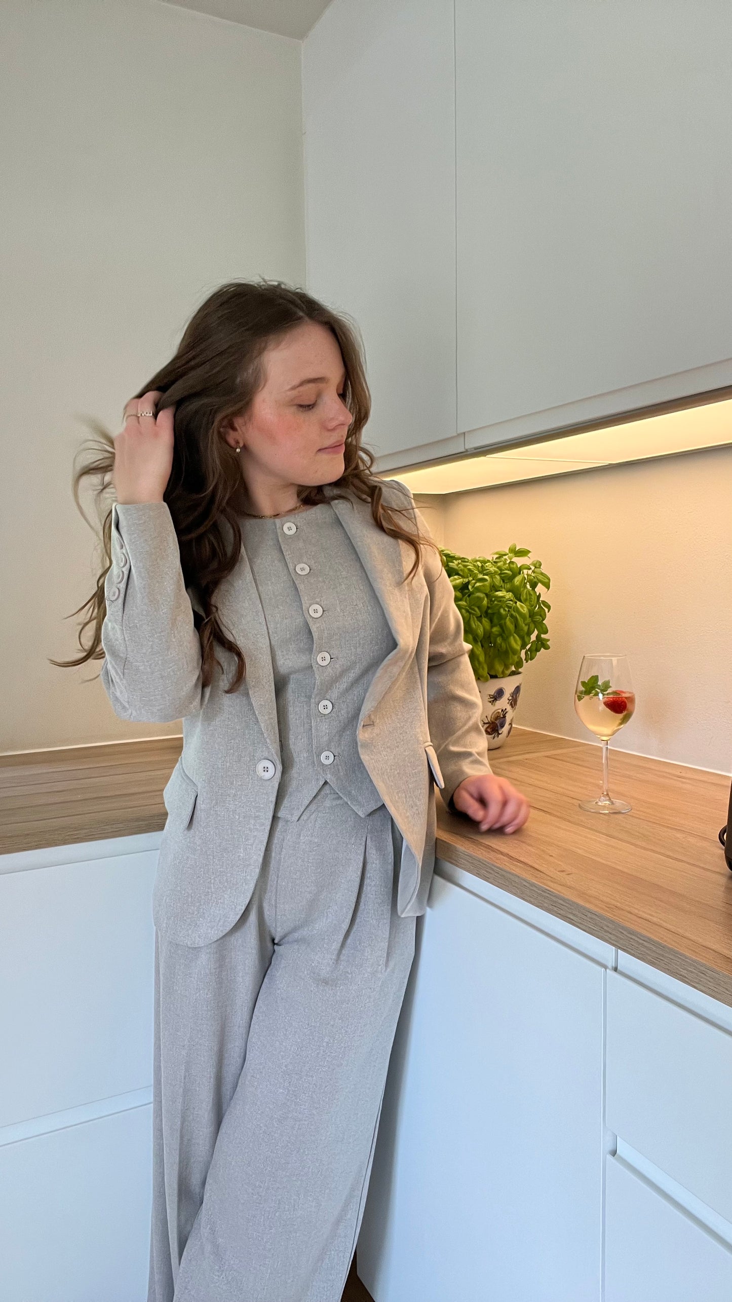 Ellen Johanne Vest - Grå/Beige