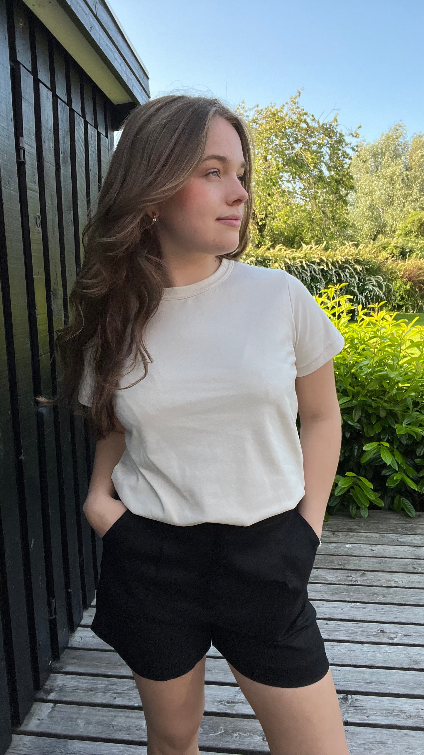 Klassisk T-shirt - Creme