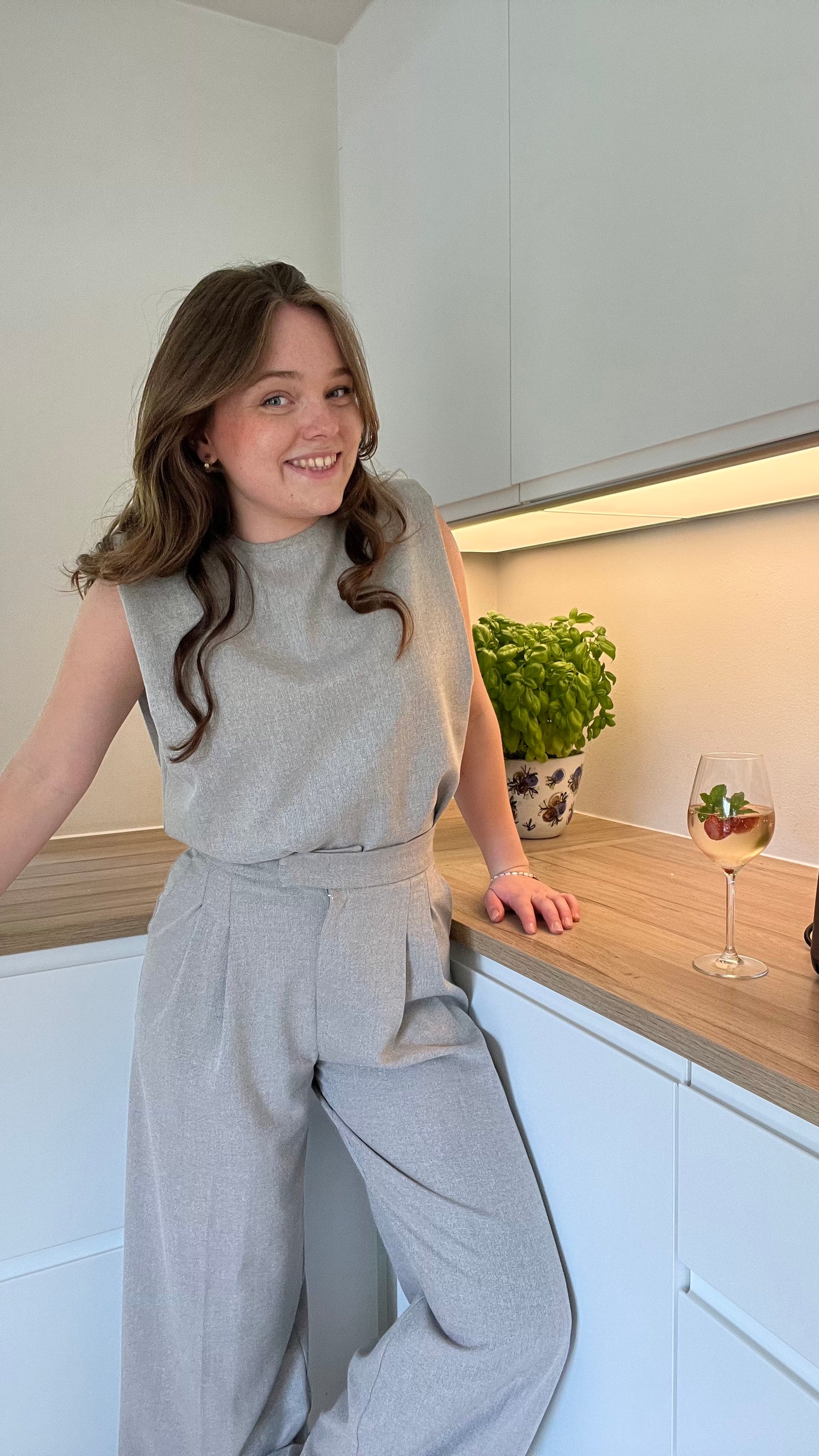 Ellen Johanne Top - Grå/Beige