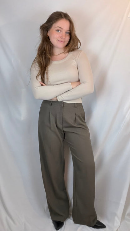 Klassisk langærmet -Creme hvid