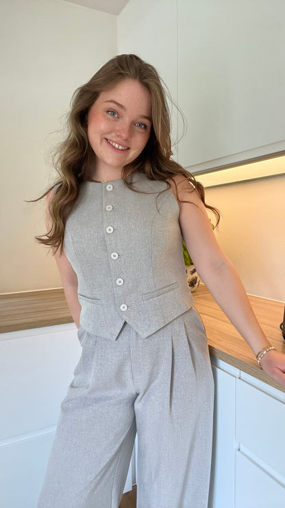 Ellen Johanne Vest - Grå/Beige