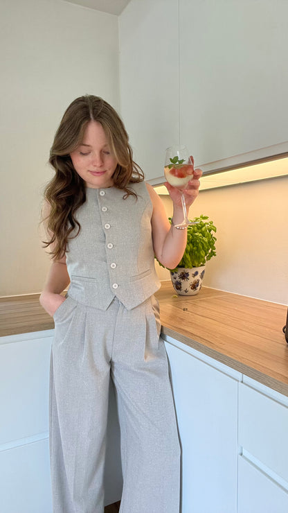 Ellen Johanne Vest - Grå/Beige