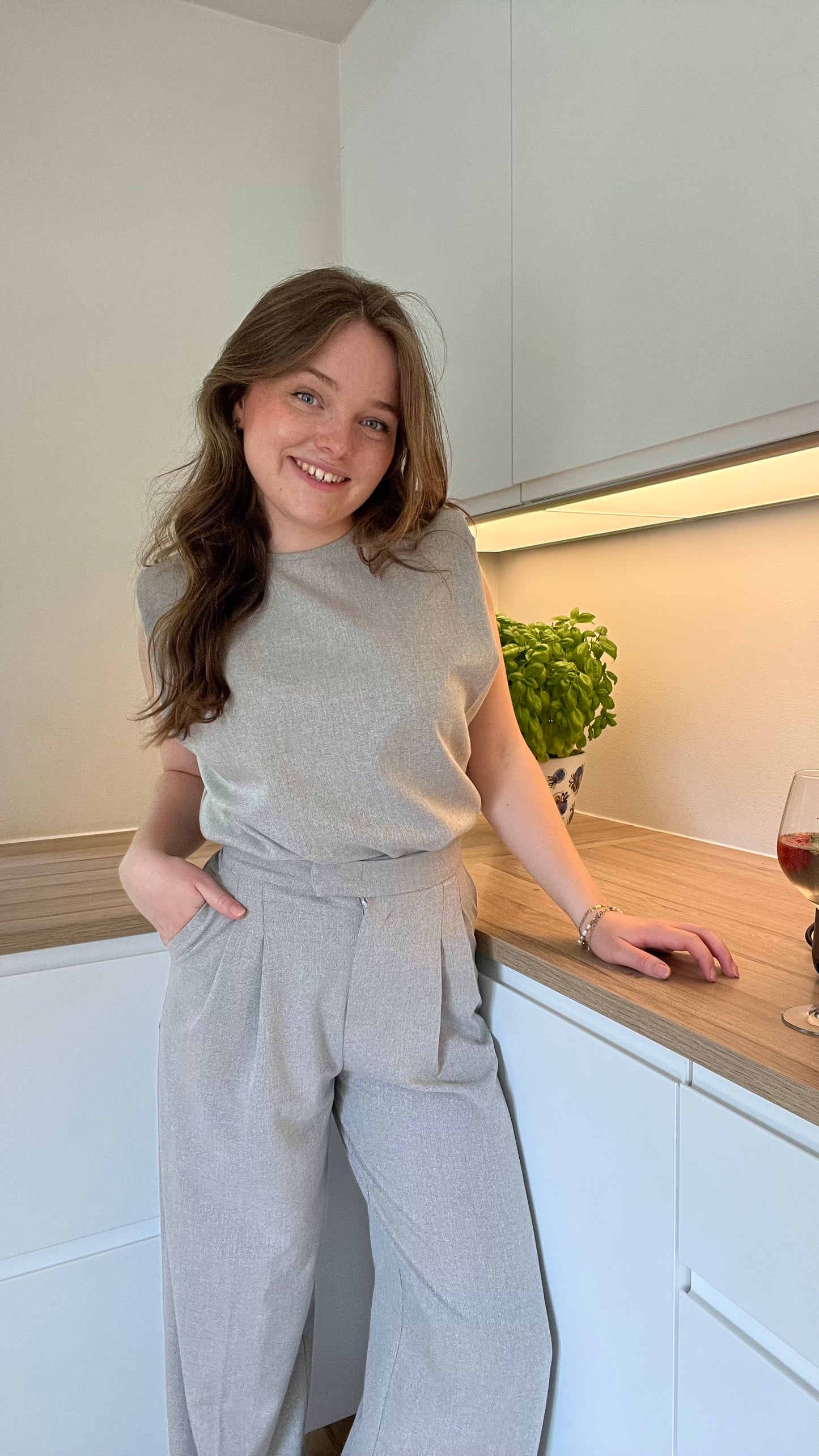 Ellen Johanne Top - Grå/Beige