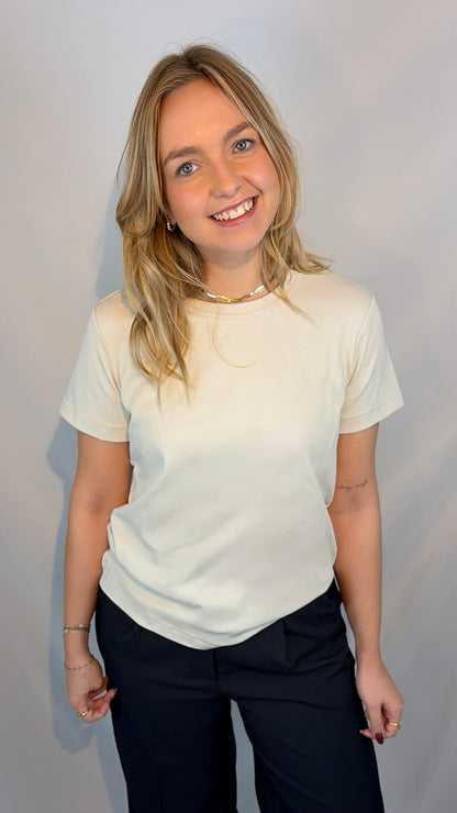 Klassisk T-shirt - Creme