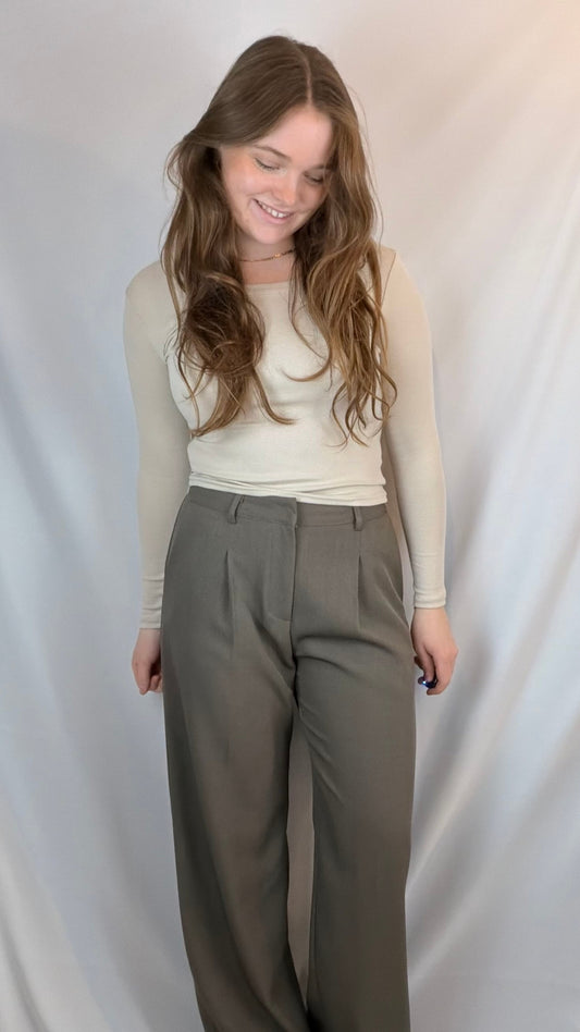 Klassisk langærmet -Creme hvid