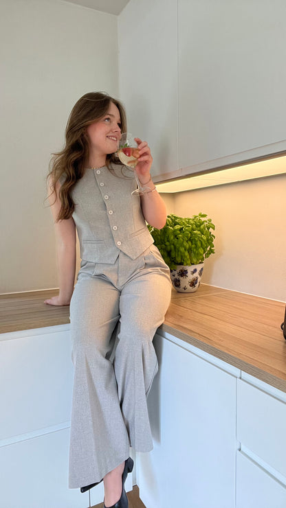 Ellen Johanne Vest - Grå/Beige