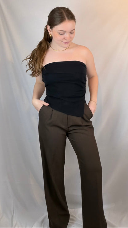 Sofie suitpants - Mørk brun