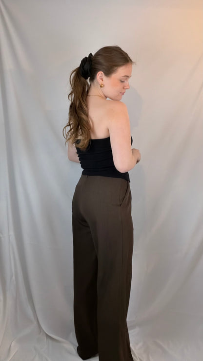 Sofie suitpants - Mørk brun